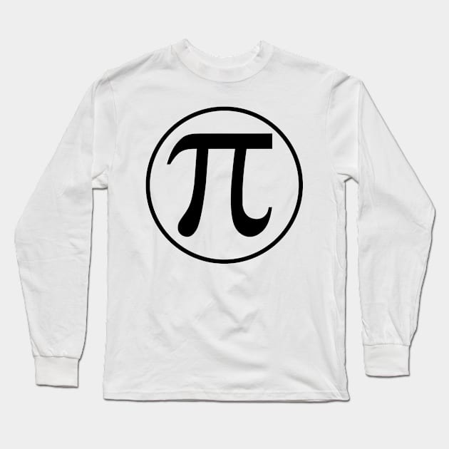 Pi Logo - Pi Symbol in a Circle - Black Text Long Sleeve T-Shirt by Lyrical Parser